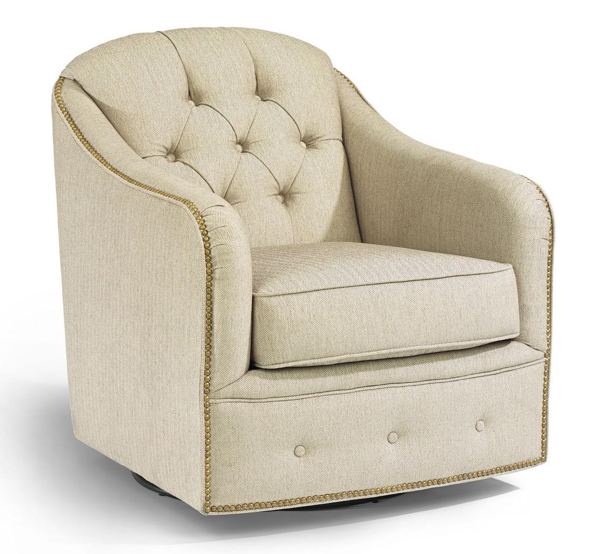 Flexsteel Accents 008011 Fairchild Swivel Chair with Nailhead Trim